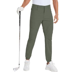 PULI Men's Stretch Golf Joggers Pants with 4 Pockets Waterproof Slim Fit Hiking Casual Travel Work Pants for Men
