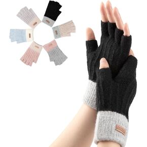 Fingerless Gloves for Women Winter Half Finger Gloves Knitted Fingerless Mittens for Typing Driving