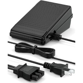 VHBW for Singer Sewing Machine Foot Pedal Compatible with Singer 4452 4443 4432 4423 4411 5554 5532 5523 5511 160s 150s 140s 130s(359102-001),for Singer Sewing Machine Power Cord