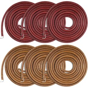 6PCS Treadle Sewing Machine Belt, 72 Inch 3/16" Replacement Leather Belt Treadle Belts with Hook for Singer/Jones Sewing Machine