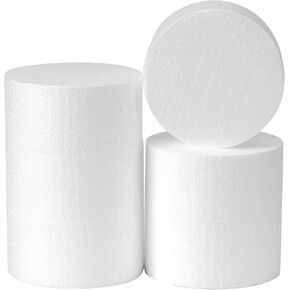 4 Inch Foam Circles for 6-Pack 2 Inch Thick, Crafts, Polystyrene Circles for DIY Crafts School Supplies Decorations(White)