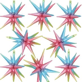 Star Balloons Explosion Star Aluminum Foil Balloons 8 Pcs (Black Star)