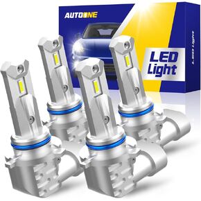 AUTOONE 9005 9006 Bulbs Combo, 6000K White Super Bright 9005/HB3 9006/HB4 Halogen Replacement Fog Light Bulbs, Plug and Play, Pack of 4