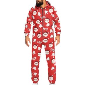 Jndtueit Christmas Men Women Long Sleeve Onesie Jumpsuit, Unisex Hoodie Sweatsuit Jogging Athletic Suits, Cozy Onesie Pajama