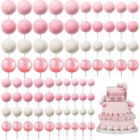 80 قطعة كرات كعكة توبر بالونات كب كيك توبر لتقوم بها بنفسك كرات اللؤلؤ كعكة إدراج توبر حفلة عيد ميلاد كعكة الزفاف لوازم الديكور - الذهب in Kuwait