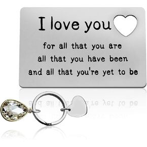 Engraved Wallet Card for Men Women Couple Gifts for Boyfriend Girlfriend I Love You for All That You are Valentine Day Gifts for Husband Wife Lover Anniversary Wedding Gifts Engagement Gifts