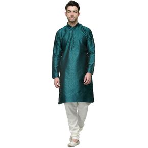 Maple Clothing Men's Kurta Pajama Poly Silk Indian Wedding Party Dress