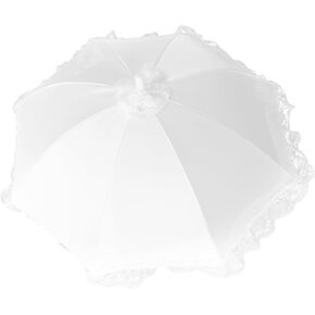 CALLARON Lace Umbrella Photography Umbrella Lace Parasol Vintage Umbrella Dance Umbrella Travel Umbrella Decor Elegant Umbrella Bride Stage Umbrella Satin Lolita White