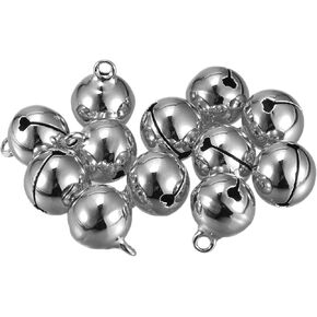 uxcell Jingle Bells, 9/16" 12pcs Small Craft Bells for DIY Holiday Decoration, Musical Party, Home, Festival, Wedding, Silver Tone