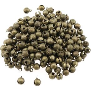 200PCS Alloy Christmas Decoration Party DIY Craft Accessory 6mm Bronze Mini Bell Hanging Christmas Tree Decoration Suitable for Personalised Bracelets Anklets Necklaces Pendants Making