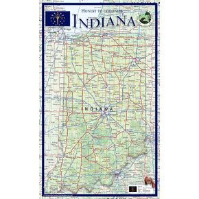 Indiana State Physical Poster Map - 14.2 x 23.3 Inches - Paper Laminated