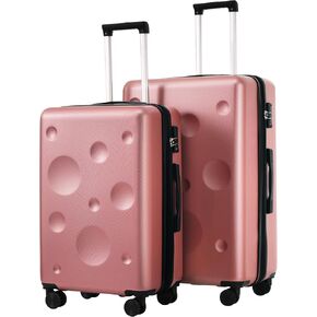 2 Pcs 24+28in Hardshell Luggage Sets With Tsa Lock Spinner Wheels,Expandable Luggages Suitcase Lightweight Luggage Case black