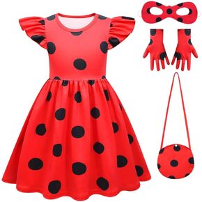 Girl Kids Polka Dot Dress Toddler Summer Flutter Sleeve Dresses