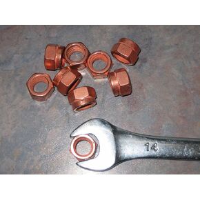 4x M10-1.25 Copper Turbo Nuts 14mm (!!!) Hex …