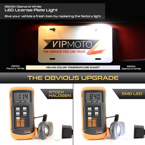 زوج بديل لمجموعة مصابيح لوحة الترخيص LED الكاملة من VIPMOTOZ لسيارة Ford Edge Ranger C-Max Transit Connect 150 250 350HD - 6000K Diamond White، مجموعة مكونة من قطعتين in Kuwait