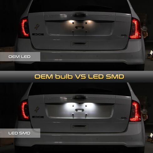 زوج بديل لمجموعة مصابيح لوحة الترخيص LED الكاملة من VIPMOTOZ لسيارة Ford Edge Ranger C-Max Transit Connect 150 250 350HD - 6000K Diamond White، مجموعة مكونة من قطعتين in Kuwait