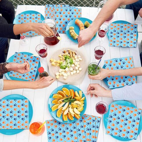 Janlaugh Cartoon Blue Dog Disposable Napkins 40 Pcs Dog Birthday Decorations Blue Dog Paw Print Napkins for Blue Dog Theme Birthday Party Supplies Baby Shower Decorations in Saudi Arabia