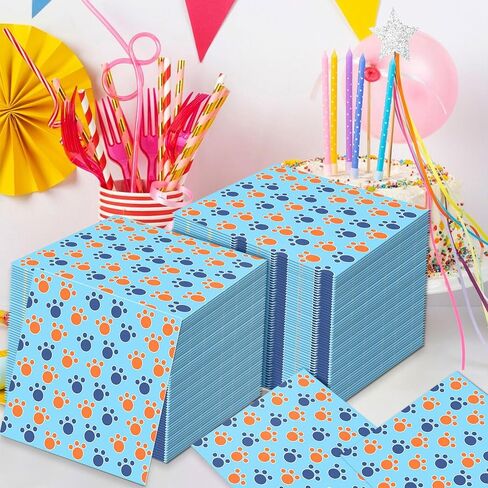 Janlaugh Cartoon Blue Dog Disposable Napkins 40 Pcs Dog Birthday Decorations Blue Dog Paw Print Napkins for Blue Dog Theme Birthday Party Supplies Baby Shower Decorations in Saudi Arabia