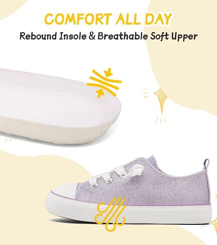 Toddler Kids Canvas Sneakers Sparkle Glitter Sequins Shoes Slip On Soft and Durable in Saudi Arabia