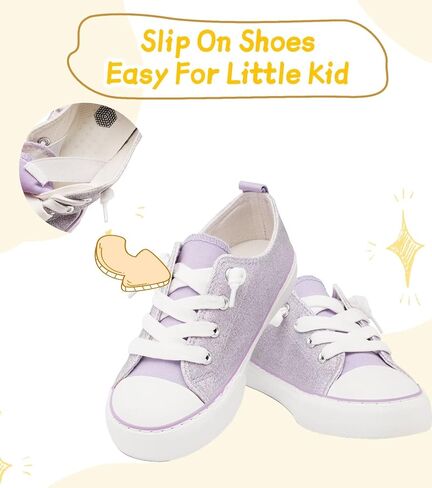Toddler Kids Canvas Sneakers Sparkle Glitter Sequins Shoes Slip On Soft and Durable in Saudi Arabia