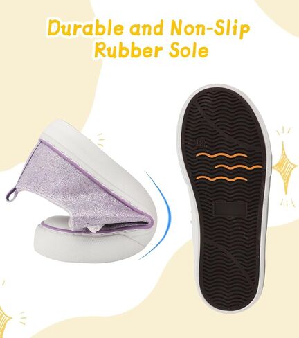 Toddler Kids Canvas Sneakers Sparkle Glitter Sequins Shoes Slip On Soft and Durable in Saudi Arabia
