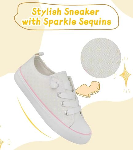 Toddler Kids Canvas Sneakers Sparkle Glitter Sequins Shoes Slip On Soft and Durable in Saudi Arabia