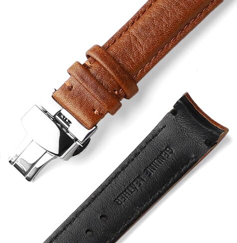 20mm Curved End Retro Leather Watch Band for Rolex Submariner 40mm,Daytona 40m,GMT-Master 40mm,Yacht-Master 40mm,Explorer I Vegetable Watch Strap Replacement in Kuwait