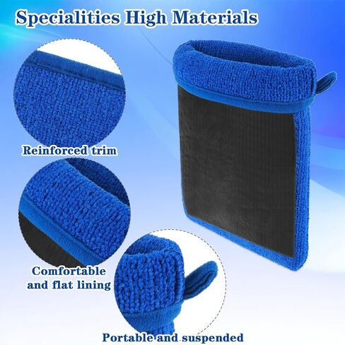 2 Pcs Clay Mitt for Car Detailing Microfiber Wash Mitts for Car Washing Clay Towel Clay Mitt Auto Detailing Clay Bar Kit Clay Towel Auto Detailing Claybar with Brush for Glass Windshield Polishing in Saudi Arabia