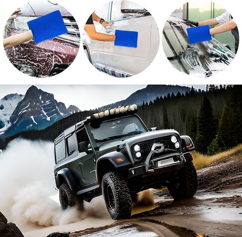 2 Pcs Clay Mitt for Car Detailing Microfiber Wash Mitts for Car Washing Clay Towel Clay Mitt Auto Detailing Clay Bar Kit Clay Towel Auto Detailing Claybar with Brush for Glass Windshield Polishing in Saudi Arabia