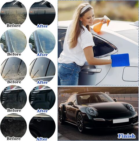 2 Pcs Clay Mitt for Car Detailing Microfiber Wash Mitts for Car Washing Clay Towel Clay Mitt Auto Detailing Clay Bar Kit Clay Towel Auto Detailing Claybar with Brush for Glass Windshield Polishing in Saudi Arabia