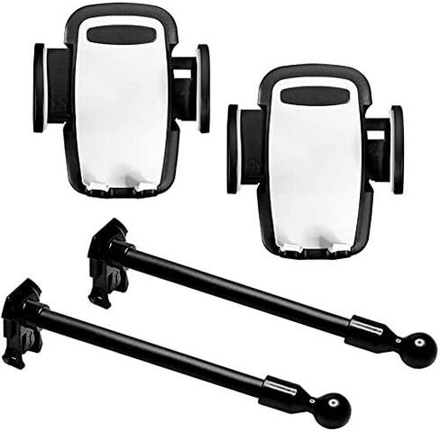 مجموعة ملحقات Titan Dash Mount - تتضمن حاملي هاتف خلوي و2 معقوفة مرنة مثبتة على الكرة - تناسب حامل لوحة القيادة متعدد الأغراض المصمم لموديلات Jeep JK 2011-2018 - متين وآمن in Kuwait