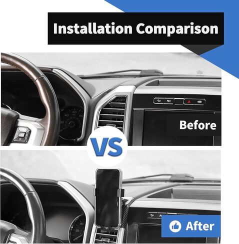 Voodola for Ford F150 F250 2015-2020 وحدة التحكم المركزية داش حامل هاتف حامل هاتف فتحة تهوية حامل هاتف متوافق مع Ford F150 2015-2020 (معظم الهواتف) in Saudi Arabia