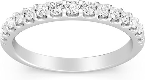 GILDED 925 Sterling Silver & 14K Gold Plated Anniversary Bands for Women in 1/4 ctw or 1/2 ctw Lab Grown Diamond | Anniversary Wedding Band | Promise Rings | Eternity Stackable Rings for Women Size 7 in Saudi Arabia
