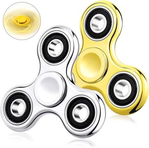 Gigilli 2Pcs Fidget Spinner for Kids Adults Stress Relief Sensory Fidget Toys Cool Electroplated Fidget Spinners for Kids ADHD Autism Halloween Birthday Gifts Fidgets Classroom Prizes for Boys Girls in Saudi Arabia