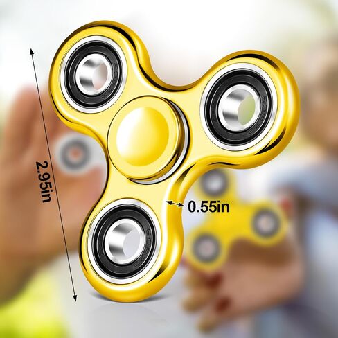 Gigilli 2Pcs Fidget Spinner for Kids Adults Stress Relief Sensory Fidget Toys Cool Electroplated Fidget Spinners for Kids ADHD Autism Halloween Birthday Gifts Fidgets Classroom Prizes for Boys Girls in Saudi Arabia