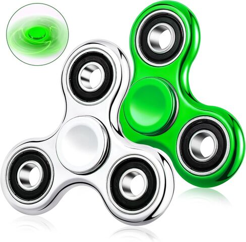 Gigilli 2Pcs Fidget Spinner for Kids Adults Stress Relief Sensory Fidget Toys Cool Electroplated Fidget Spinners for Kids ADHD Autism Halloween Birthday Gifts Fidgets Classroom Prizes for Boys Girls in Saudi Arabia