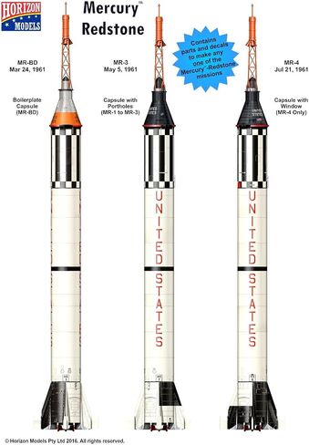 Horizon Models 1/72nd Scale Mercury™-Redstone Plastic Model Kit in Saudi Arabia