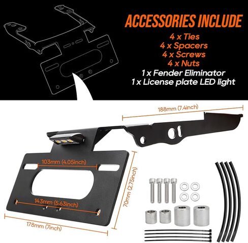 مزيل حاجز الموتوبارتي لـ Husqvarna VitPilen 401 2020-2023 لـ Husqvarna SvartPilen 401 250 200 125 2020-2023 حامل لوحة ترخيص الدراجة النارية in Kuwait