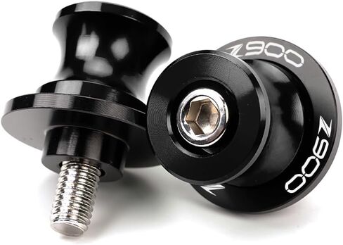 حزمة من 2 بكرات ذراع متأرجحة للدراجات النارية لـ Kawasaki Z 650 900 RS SE Z900 Z650 Z900RS 2017-2022 2023 2024 ملحقات، M8 Swingarm Slider Stand Paddock Screw (أسود، Z650) in Saudi Arabia