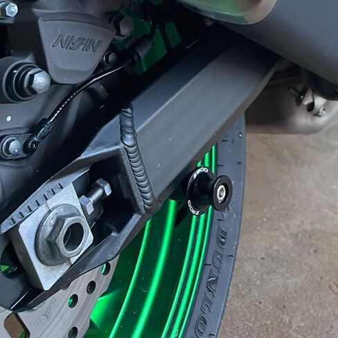 حزمة من 2 بكرات ذراع متأرجحة للدراجات النارية لـ Kawasaki Z 650 900 RS SE Z900 Z650 Z900RS 2017-2022 2023 2024 ملحقات، M8 Swingarm Slider Stand Paddock Screw (أسود، Z650) in Saudi Arabia