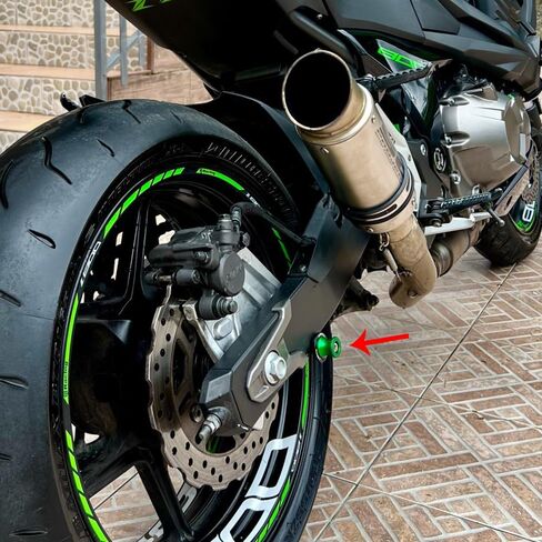 حزمة من 2 بكرات ذراع متأرجحة للدراجات النارية لـ Kawasaki Z 650 900 RS SE Z900 Z650 Z900RS 2017-2022 2023 2024 ملحقات، M8 Swingarm Slider Stand Paddock Screw (أسود، Z650) in Saudi Arabia