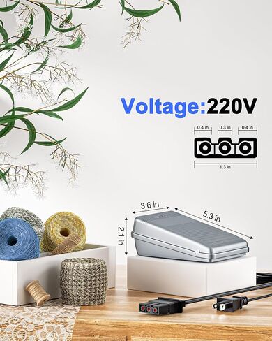 VHBW for Singer Sewing Machine Foot Pedal Compatible with Singer 4452 4443 4432 4423 4411 5554 5532 5523 5511 160s 150s 140s 130s(359102-001),for Singer Sewing Machine Power Cord in Saudi Arabia