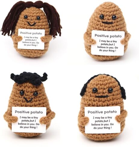 25PCS Mini Funny Positive Crochet Animals Bulk Emotional Support Plushies Handmade Emotional Support Crochet Animals Inspirational Gifts for Women Men Employee Appreciation Gifts Bulk in Saudi Arabia