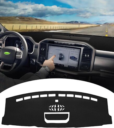 FIILINES Dash Cover for Ford F-150 F150 2021-2024, Dashboard Mat Cover Sunshade Nonslip Mesh Protector No Glare Black in Saudi Arabia