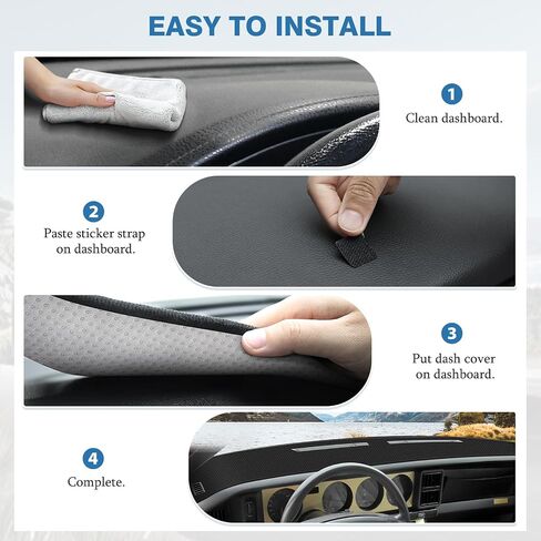 FIILINES Dash Cover for Ford F-150 F150 2021-2024, Dashboard Mat Cover Sunshade Nonslip Mesh Protector No Glare Black in Saudi Arabia