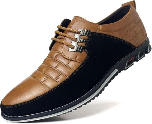 Recyphi Men’s Oxford Derby Orthopedic Leather Shoes Formal Luxury Business Dress Shoes Lace-up Walking Driving Loafers Dress Sneakers in Saudi Arabia