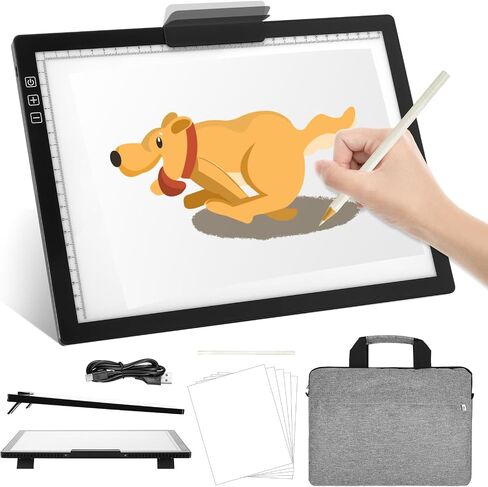 A4 Wireless Light Pad, Rechargeable Tracing Light Box, Type-c Wireless Rechargeable Light Board, Stepless/6 Levels of Brightness Adjustment, Suitable for Diamond Painting,Sketching, Stencil Painting in Saudi Arabia