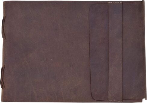Leather Journal Daily Travel Diary, Handmade Vintage Bound Rustic Notebook, Genuine Buffalo Leather-Premium Quality Lined/Unlined, Brown/Cream,Deckled Edged Paper/Antique key, Art Sketchbook, Brown (7x10 Inches - Cream Unlined Green) in Saudi Arabia