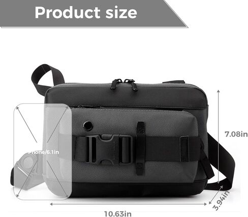 Barsine Crossbody Bags Sling Backpack for Men Chest Bag Daypack Small Fanny Pack for Travel, Black in Saudi Arabia