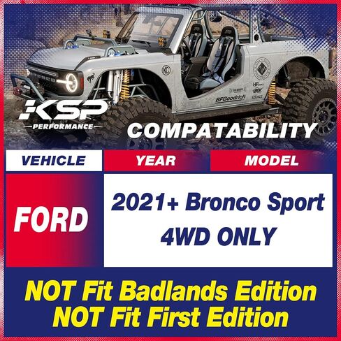 KSP 1.5 inch Bronco Sport Lift Kit for 2021 2022 2023 Bronco Sport 4WD, 1.75"F+1.25"R Full Suspension Leveling Kit Including 1.75 inch Front Strut Spacers and 1.25 inch Rear Lift Blocks in Saudi Arabia